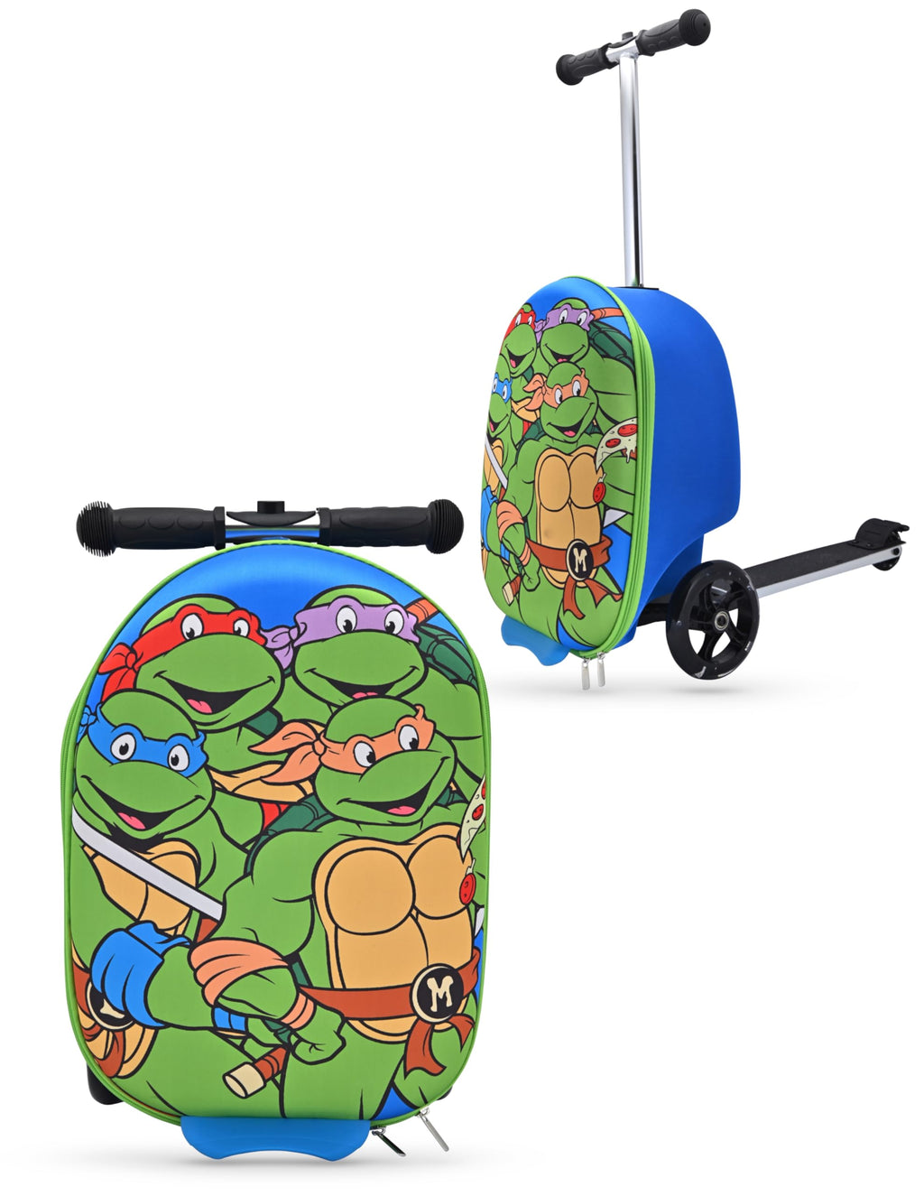 Officially Licensed 18" Scooter Luggage for Boys, Girls, Unisex | Kids Luggage with Wheels | Carry On Ride On Suitcase for Kids