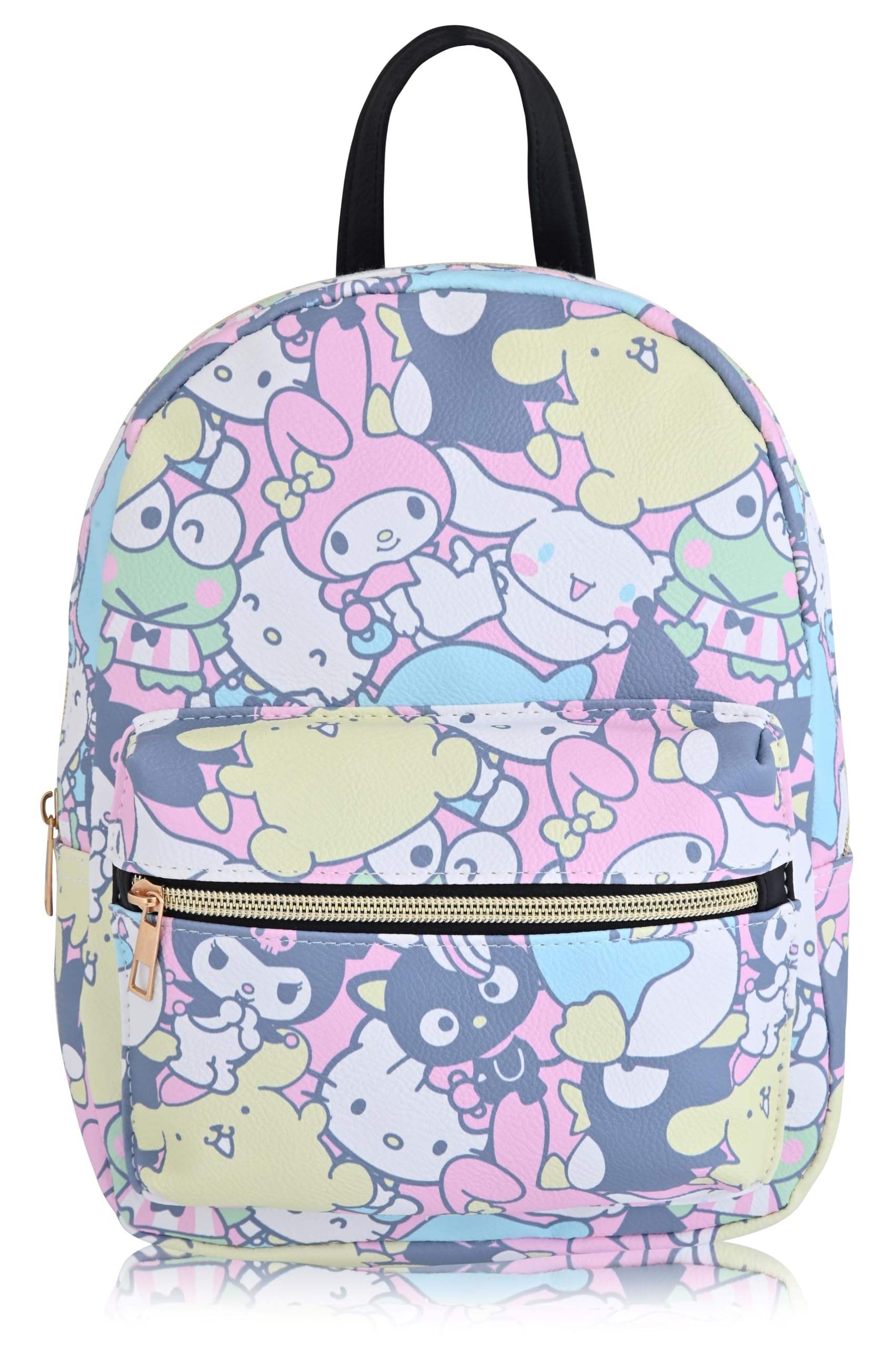 Fast Forward Sanrio Hello Kitty and Friends Backpack for Women, Men, Unisex | Cute PU Leather 10" Mini Backpack