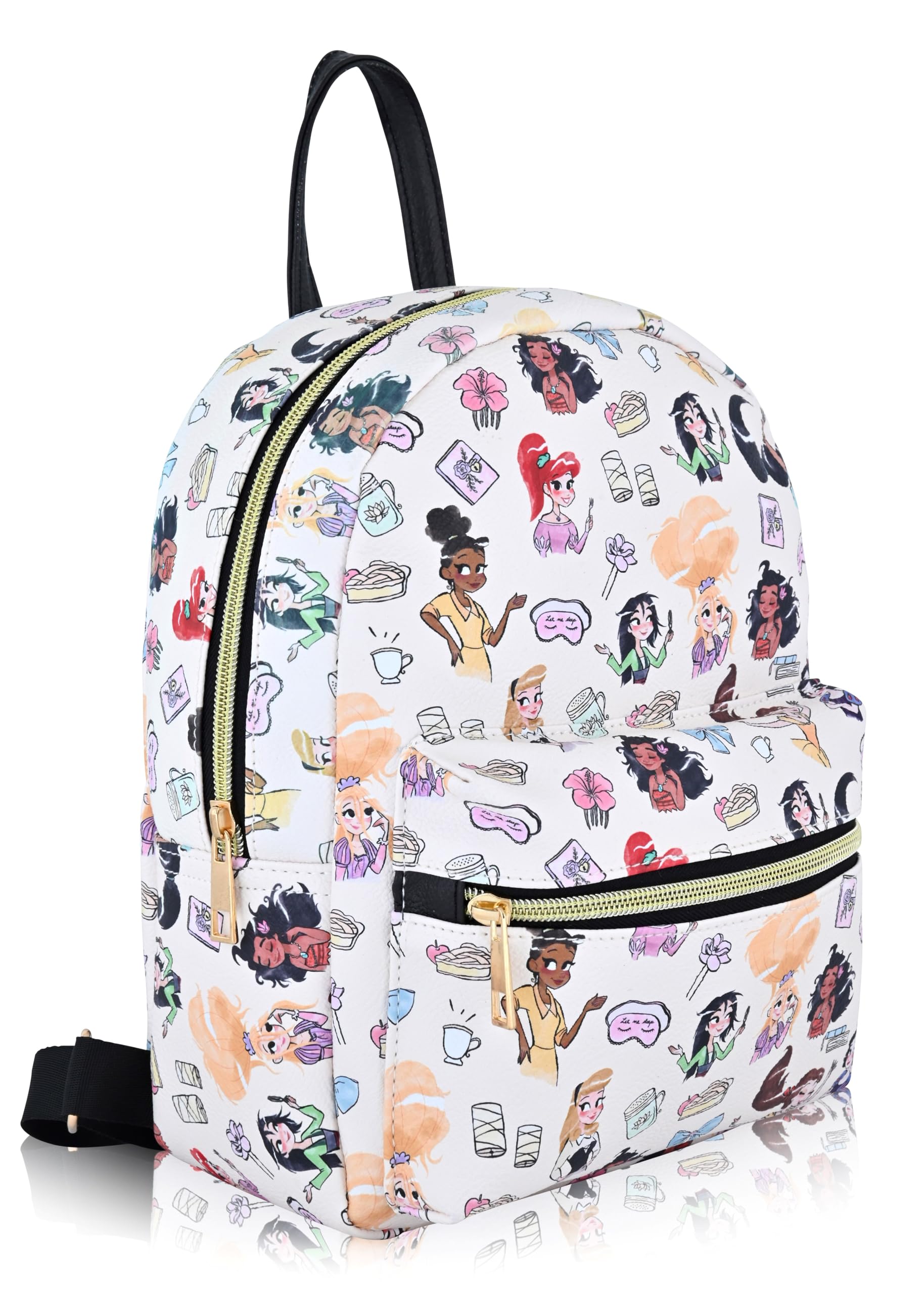 Disney Princess Backpack for Women, Men, Unisex | Cute PU Leather 10" Mini Backpack Purse | Princess Bag & Accessories