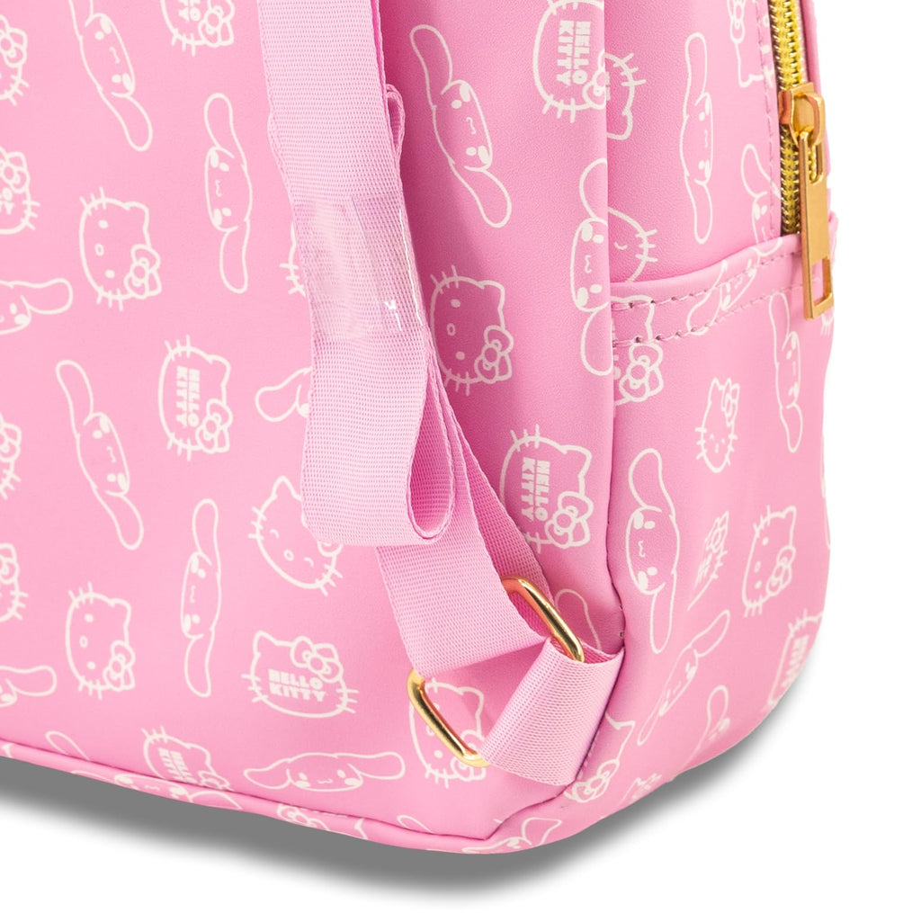 Fast Forward Sanrio Hello Kitty and Cinnamoroll Mini Backpack for Girls | PU Leather Daypack Backpack Featuring Hello Kitty and Cinnamoroll | Small Travel Bag, Lightweight Backpack | Ages 3+