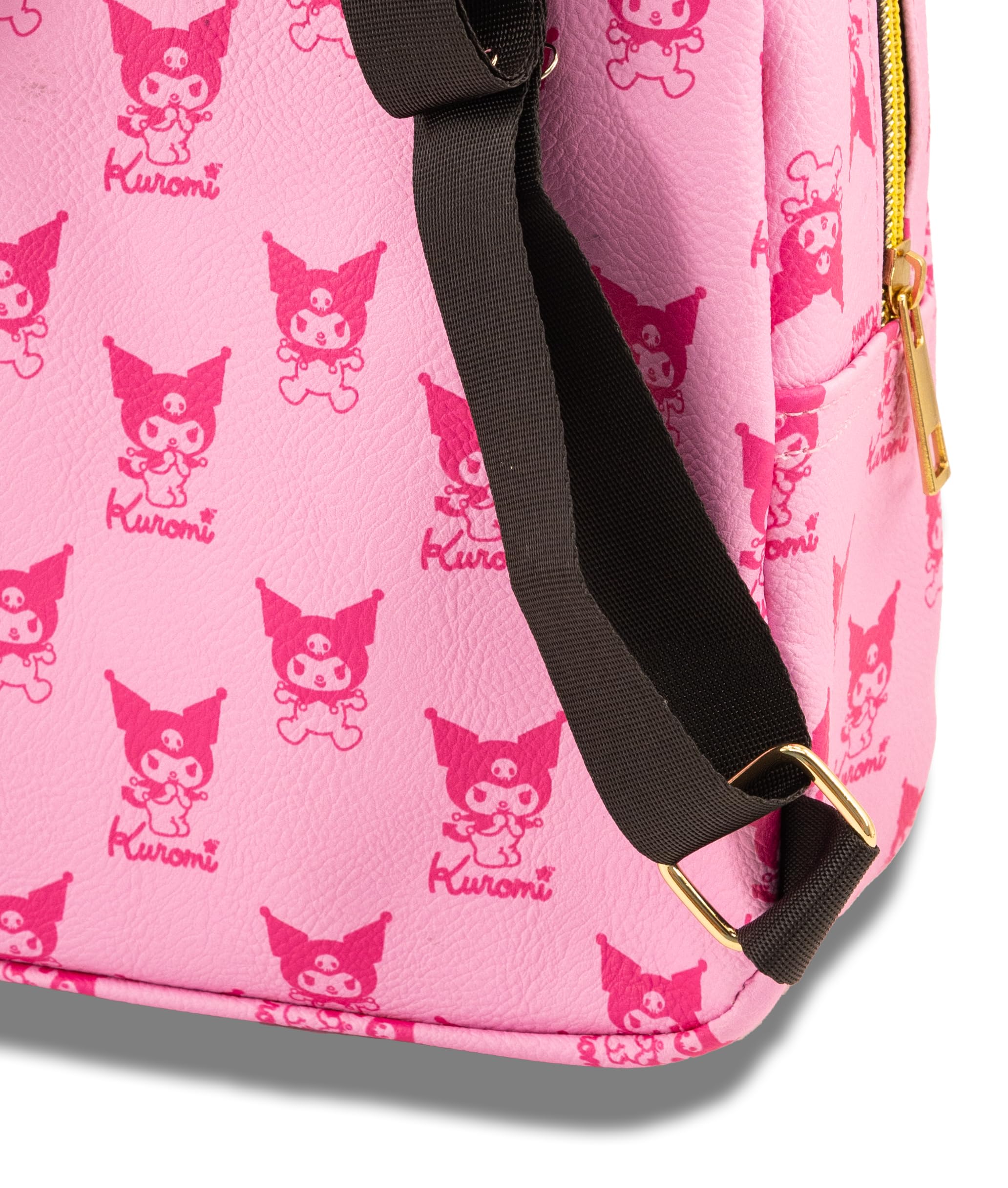 Fast Forward Sanrio Kuromi and My Melody Mini Backpack for Girls | PU Leather Daypack Backpack Featuring Kuromi and My Melody | Small Travel Bag, Lightweight Backpack | Ages 3+