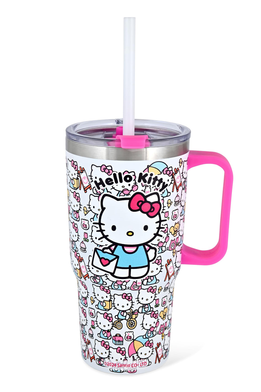 Sanrio Hello Kitty Tumbler Insulated Stainless Steel Water Bottle with Straw | 20 Oz Insulated Water Bottle Thermos