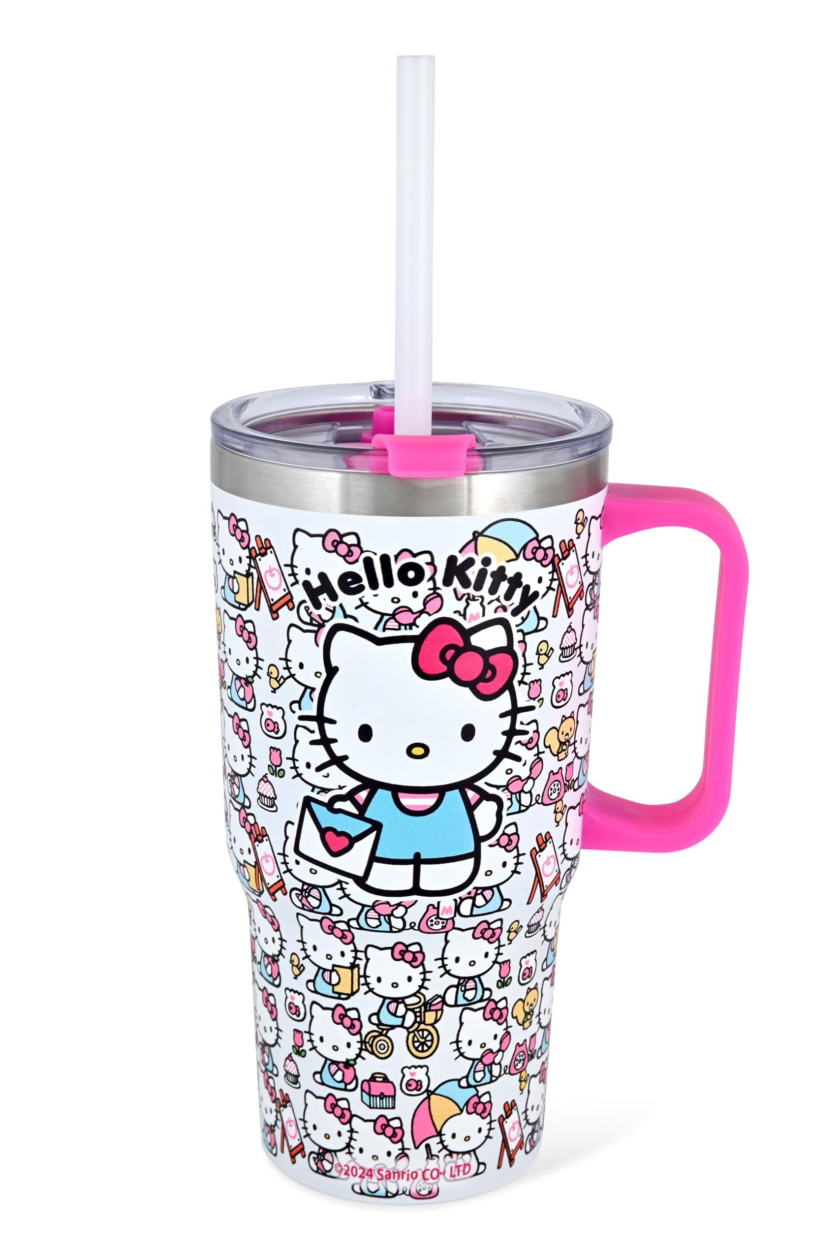Sanrio Hello Kitty Tumbler Insulated Stainless Steel Water Bottle with Straw | 20 Oz Insulated Water Bottle Thermos