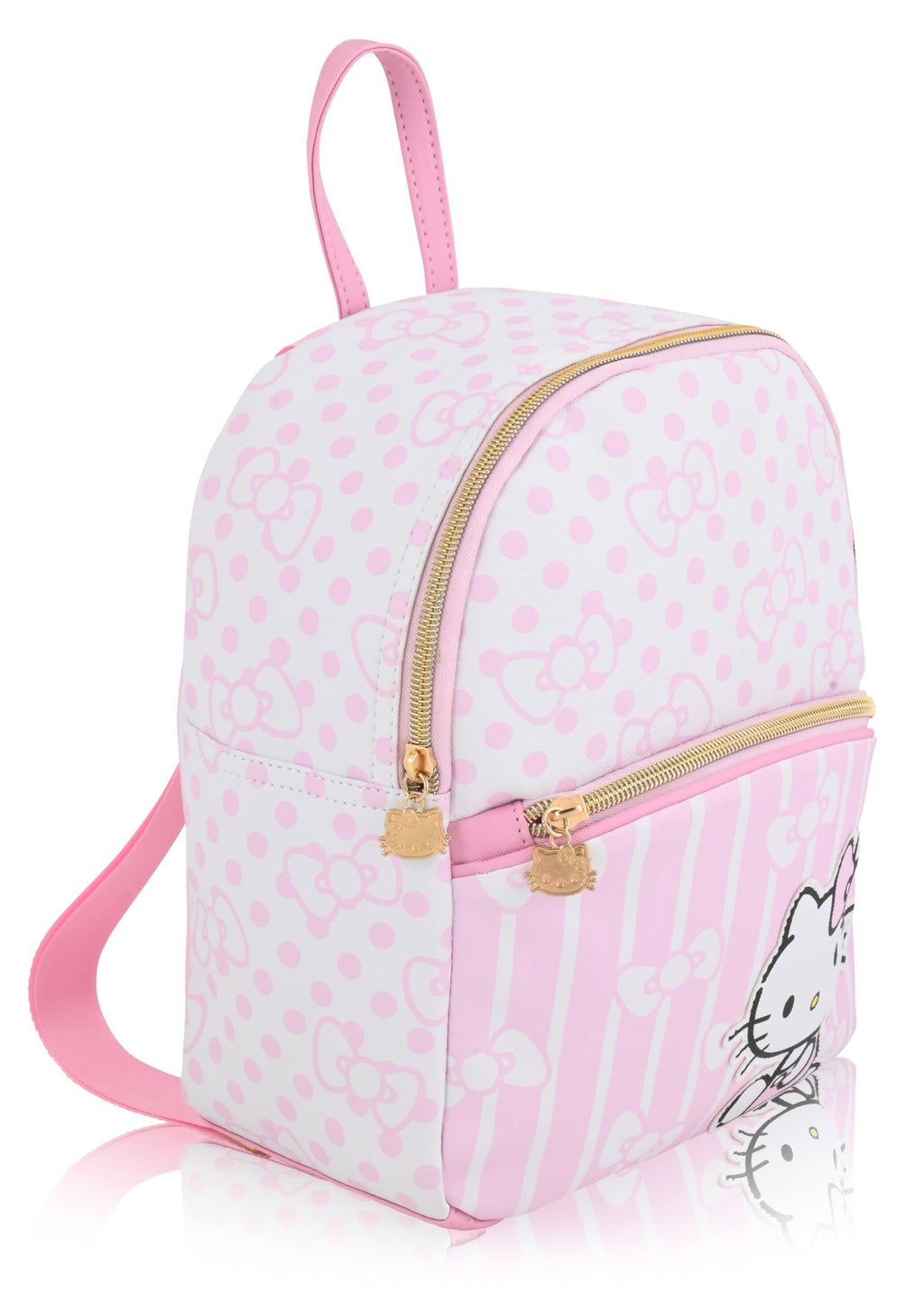 Fast Forward Sanrio Hello Kitty Backpack for Women | PU Leather Mini Backpack Purse Woman Purse | Pink Bag Cute Bookbag with Keychain Zipper | Hello Kitty Accessories Adults