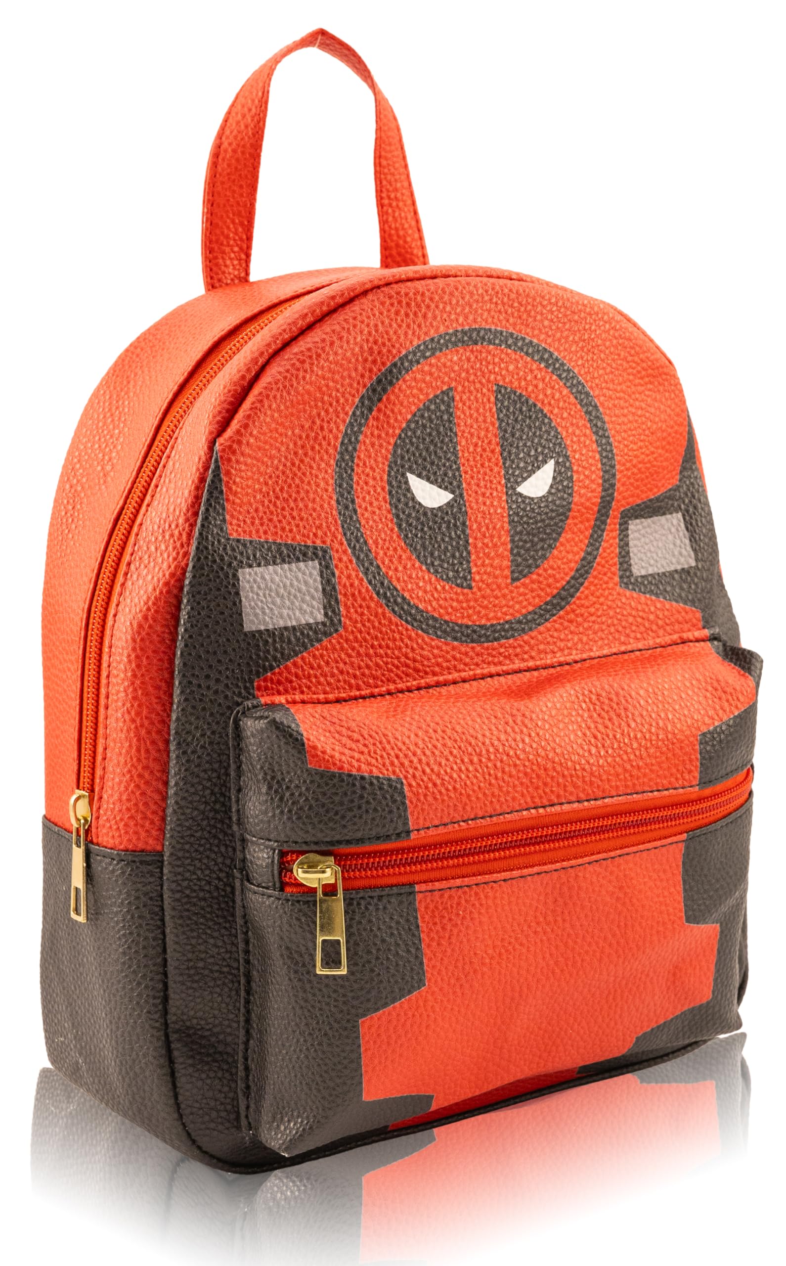 Marvel Deadpool Mini Backpack for Kids & Adults | 10" PU Leather Marvel Backpack Purse Featuring Deadpool | Toddler Travel Bag, Small Backpack Bookbag for School, Travel, or Everyday Use | Ages 3+