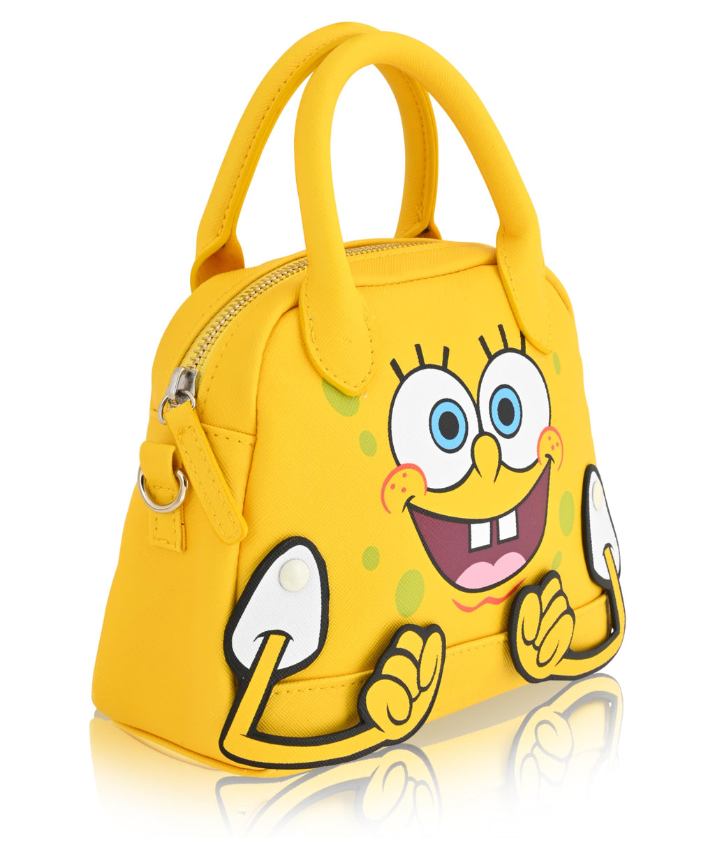 Spongebob Squarepants Purse Crossbody Handbag for Women with Moveable Hands | Spongebob Squarepants Leather Women's Shoulder Handbag | Spongebob Squarepants Accessories for Girls, Boys, Adults, Unisex
