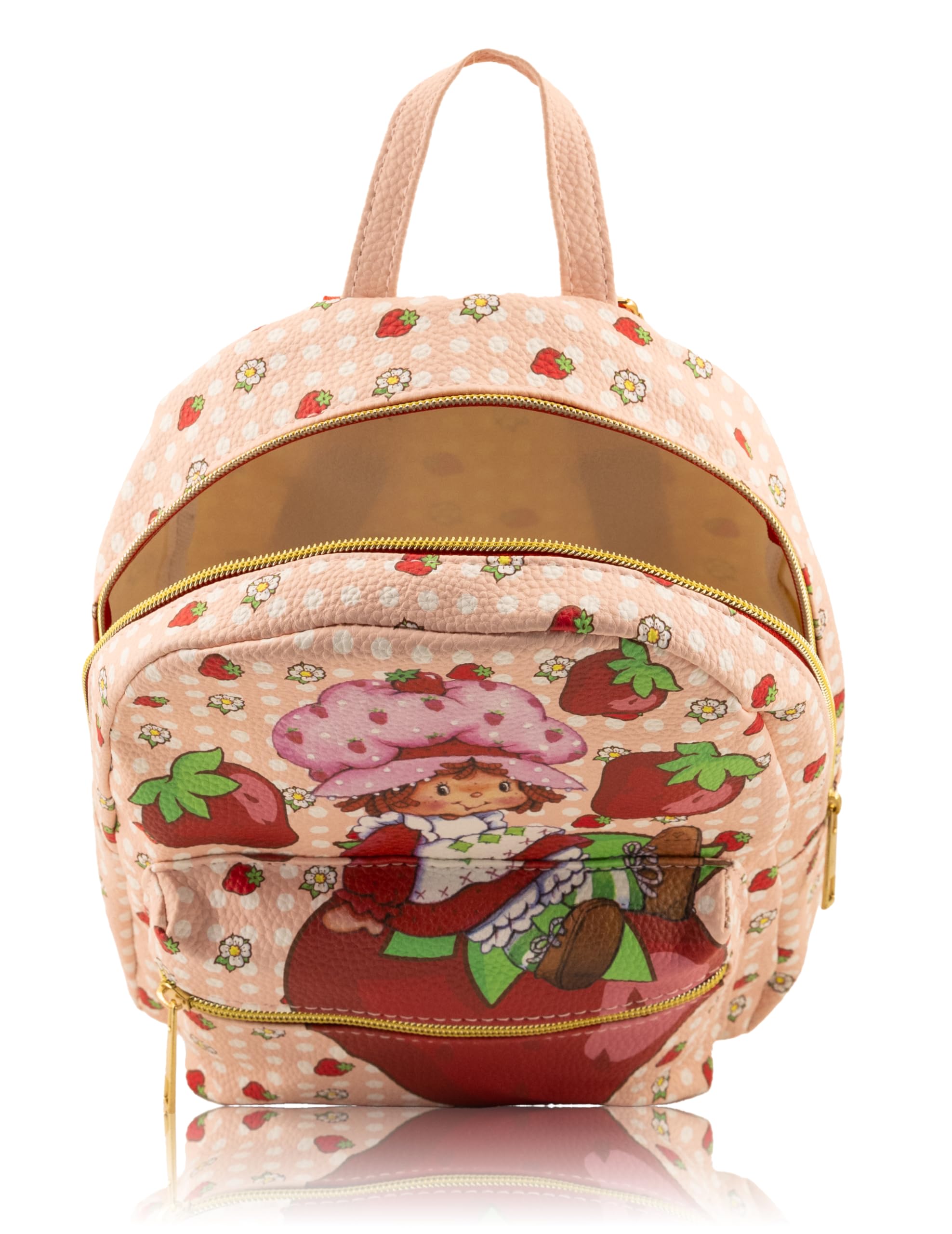 Fast Forward Strawberry Shortcake Backpack for Women, Men, Unisex | Cute PU Leather 10" Mini Backpack
