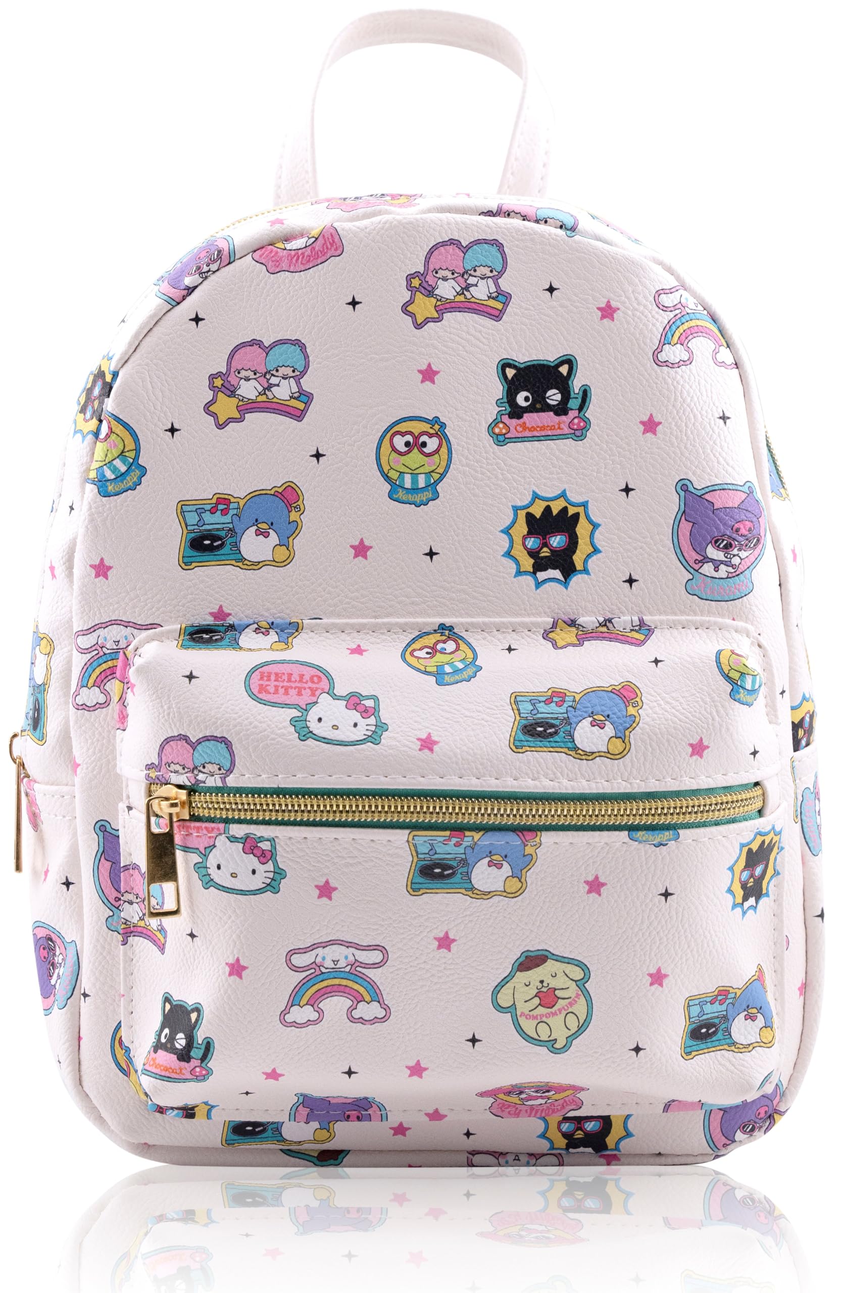 Fast Forward Sanrio Hello Kitty and Friends Backpack for Women, Men, Unisex | Cute PU Leather 10" Mini Backpack