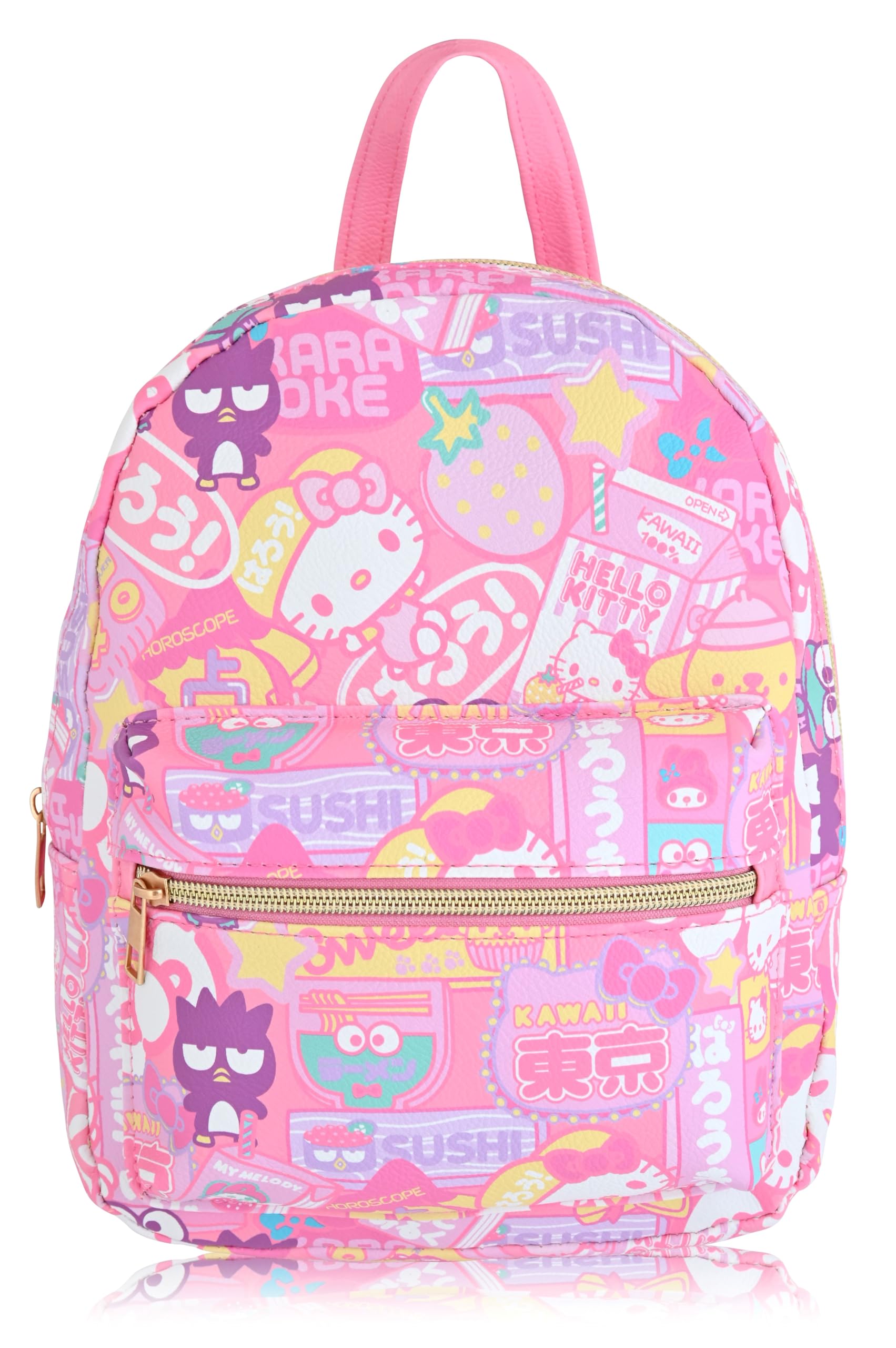 Fast Forward Sanrio Hello Kitty and Friends Backpack for Women, Men, Unisex | Cute PU Leather 10" Mini Backpack