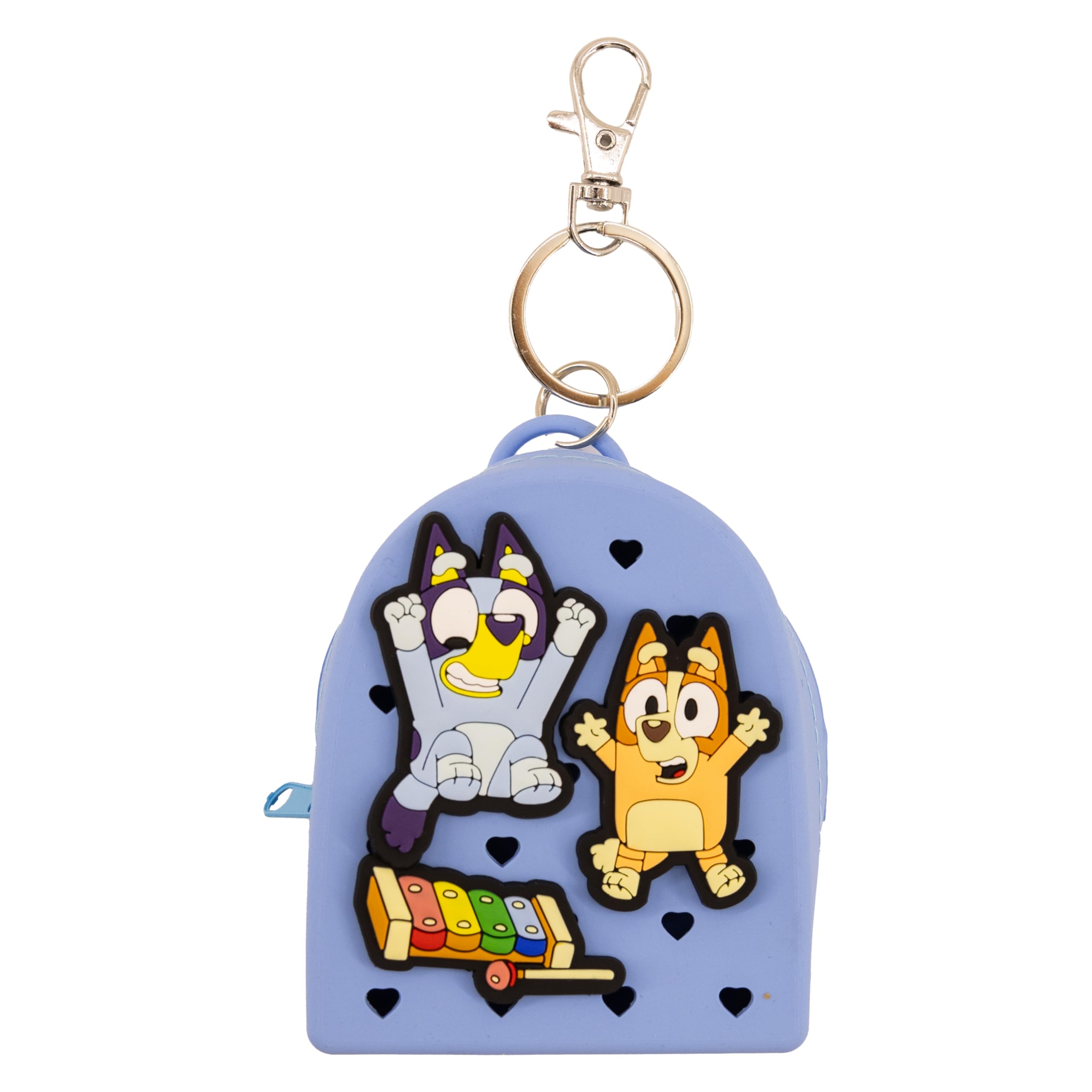 Disney Stitch, Hello Kitty or Bluey Keychain for Kids | Silicone Mini Backpack Zipper Pull Key Ring, Bag Charm
