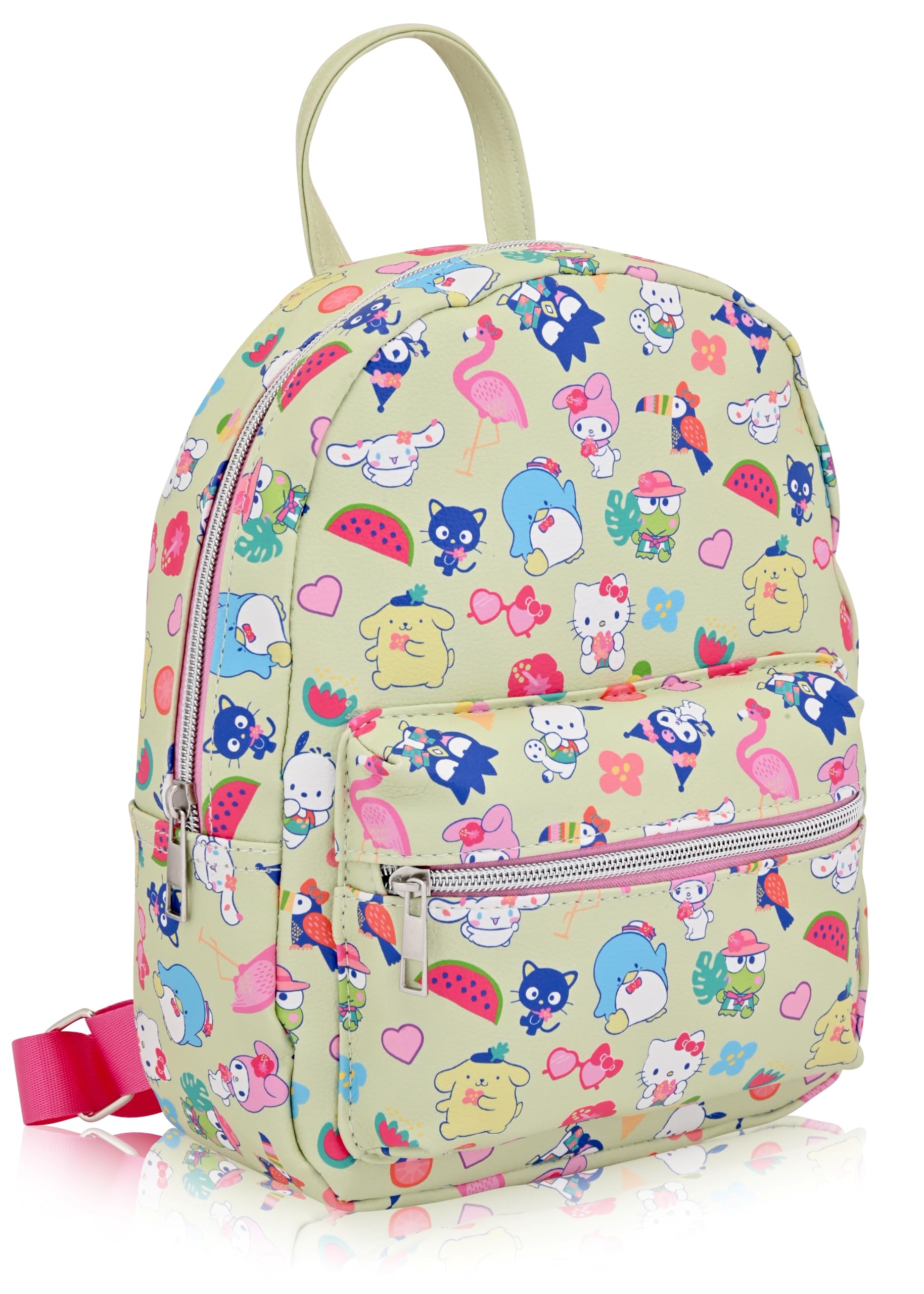 Fast Forward Sanrio Hello Kitty 10" Unisex Daypack Backpack | Cute PU Leather Mini Backpack Purse Shoulder Purse | Hello Kitty Bag and Accessories